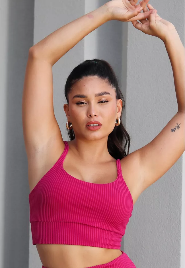 Top Fitness Frelith Canelado - PINK (DESEJO) - FRELITH