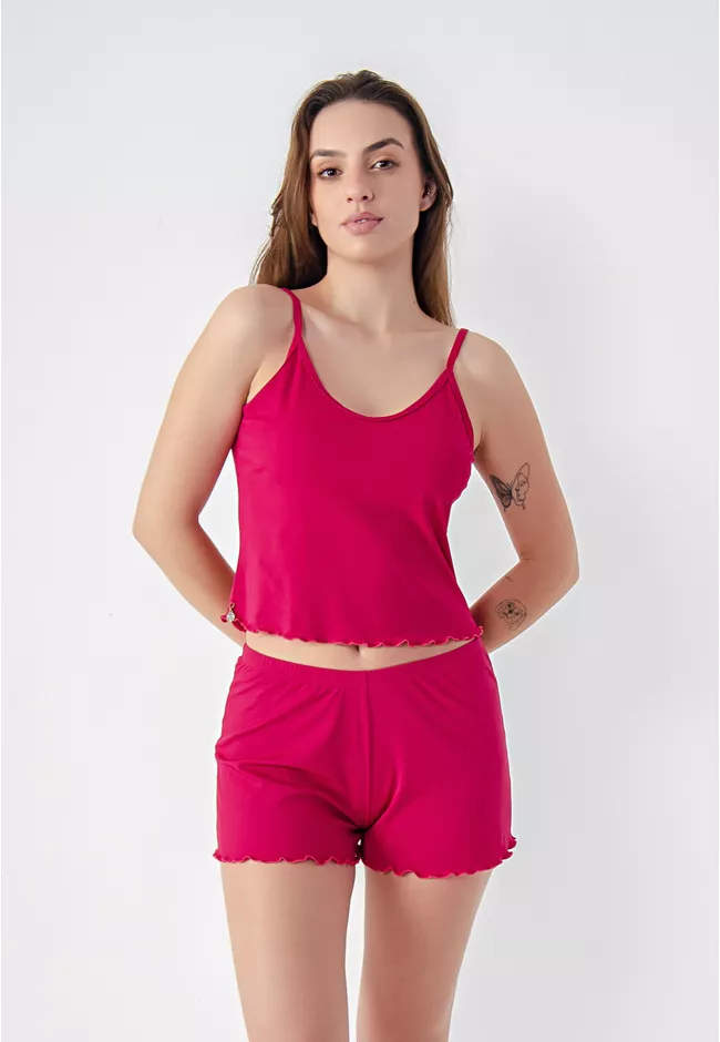 Pijama Verão Nina Frelith Cropped - MARSALA - FRELITH