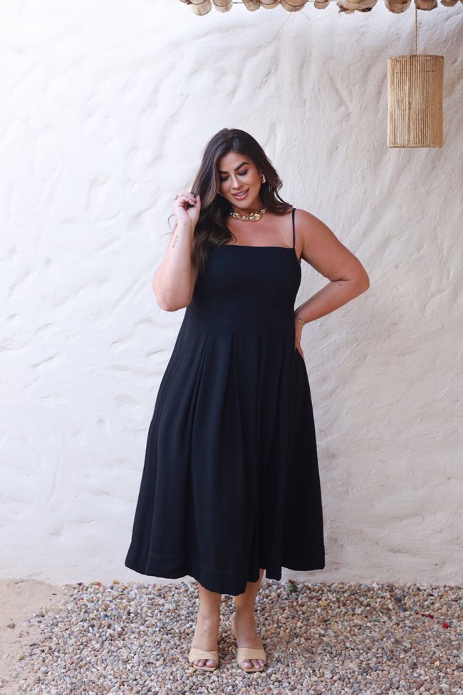 Vestido Melissa Black - TA242255 - TAMTAUM PLUS SIZE FASHION