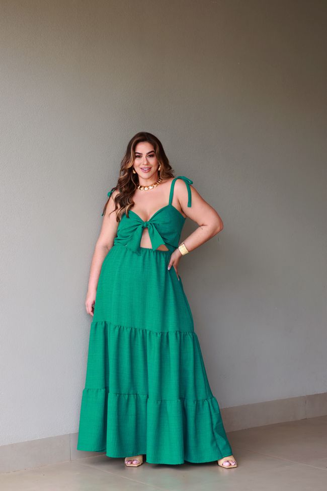 Vestido Renata Green - TA242352 - TAMTAUM PLUS SIZE FASHION