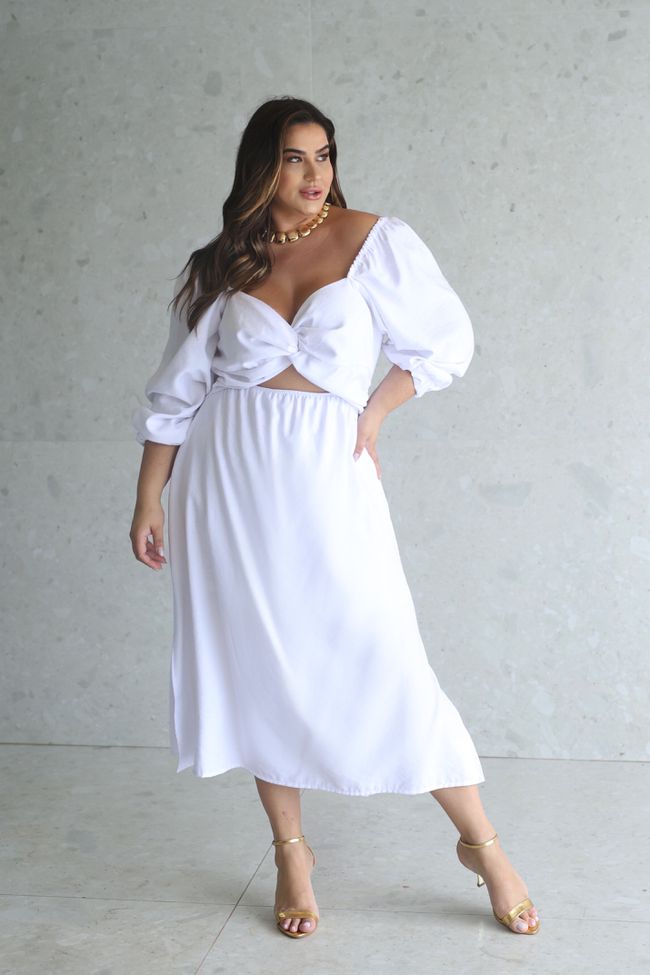 Vestido Camila White - TA242367 - TAMTAUM PLUS SIZE FASHION