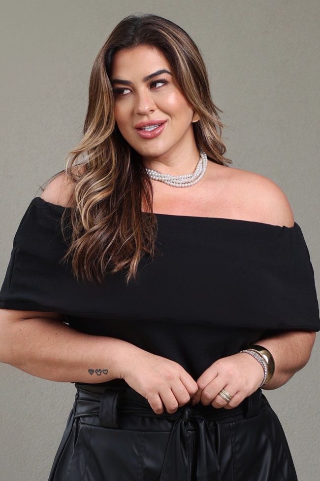 Blusa Fabiana Black - TA242411 - TAMTAUM PLUS SIZE FASHION
