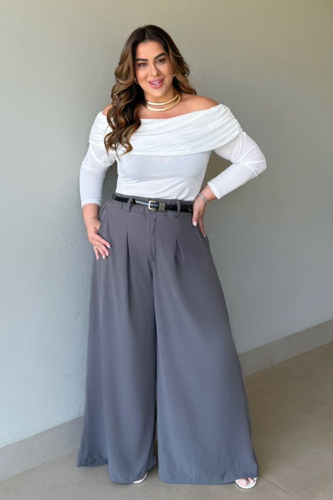 Calça Marcella Grey - TA242415 - TAMTAUM PLUS SIZE FASHION