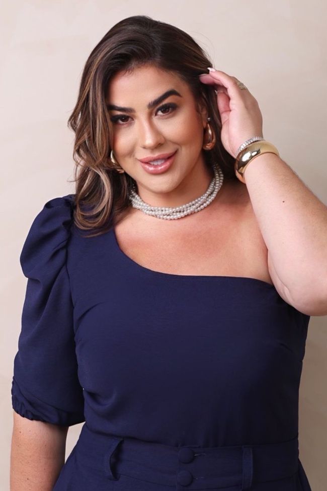 Blusa Cecília Marine - TA242430 - TAMTAUM PLUS SIZE FASHION