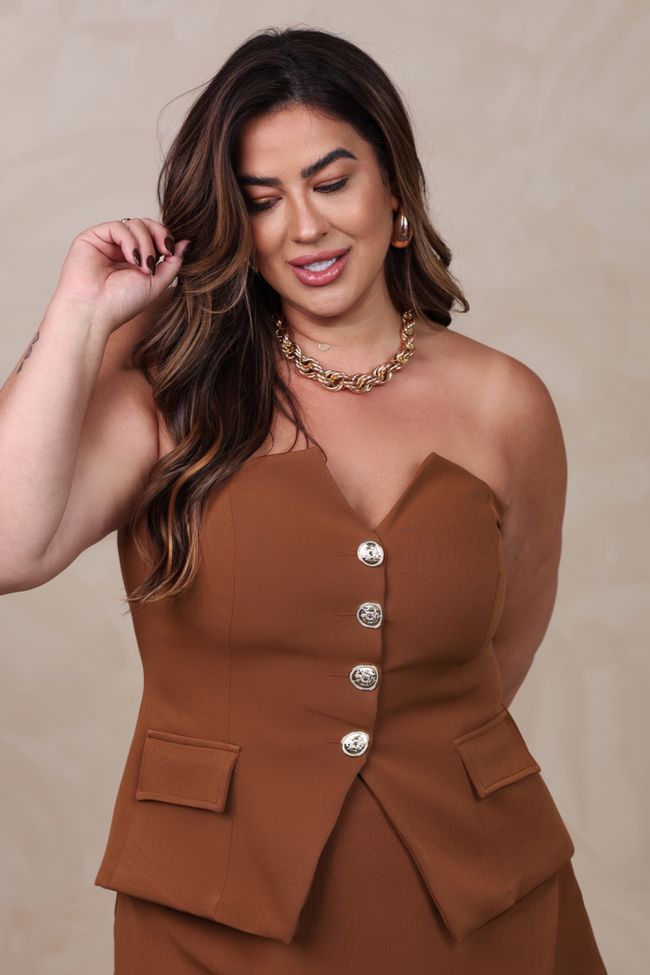 Corset Nick Brown - TA242448 - TAMTAUM PLUS SIZE FASHION