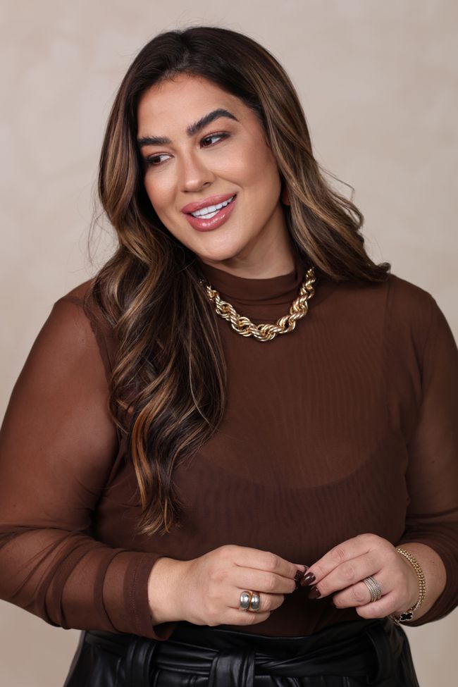 Blusa Marina Brown - TA242454 - TAMTAUM PLUS SIZE FASHION