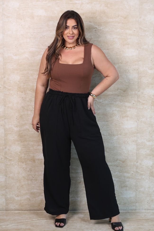 Calça Julia Basic Black - TA242477 - TAMTAUM PLUS SIZE FASHION