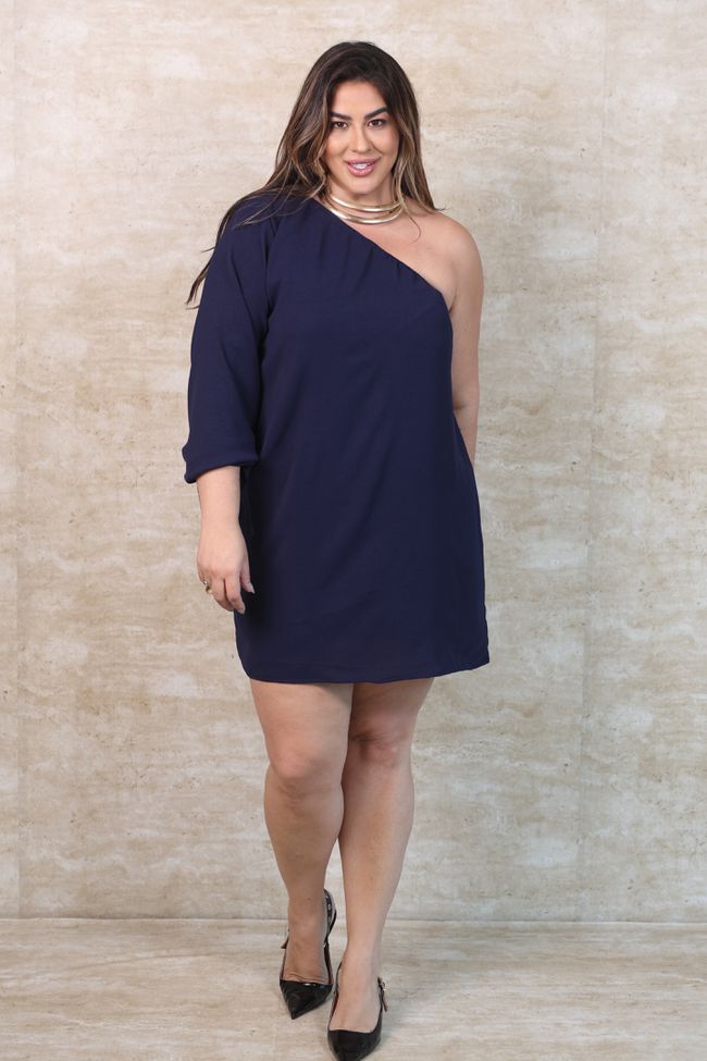 Vestido Raquel Basic Marine - TA242484 - TAMTAUM PLUS SIZE FASHION