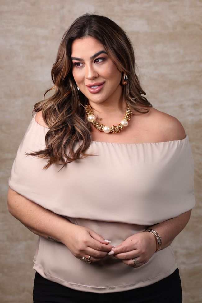 Blusa Fabiana Cream - TA242508 - TAMTAUM PLUS SIZE FASHION