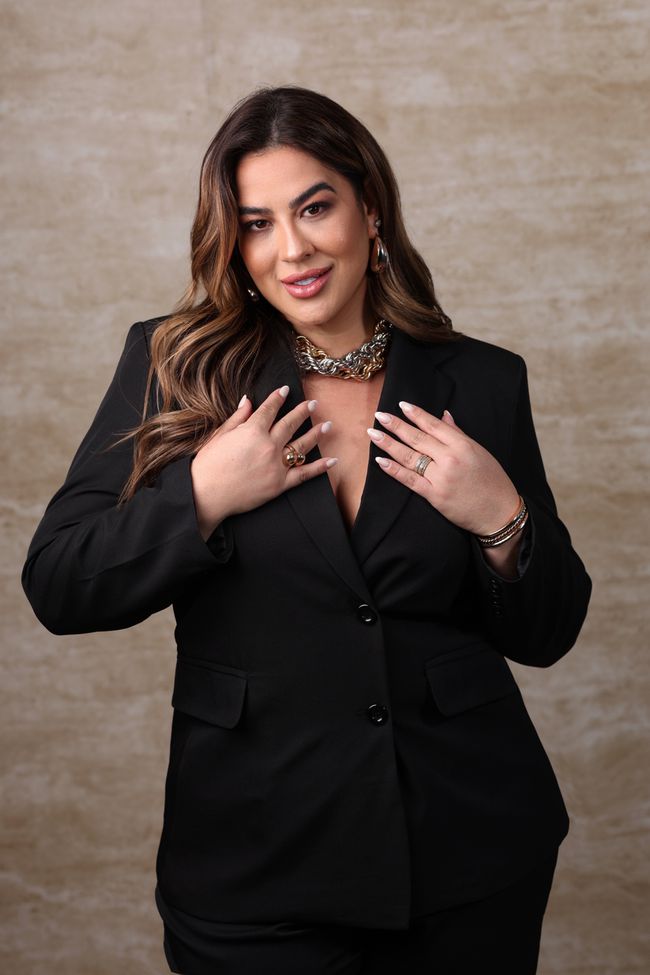 Blazer Nadine Black - TA242513 - TAMTAUM PLUS SIZE FASHION
