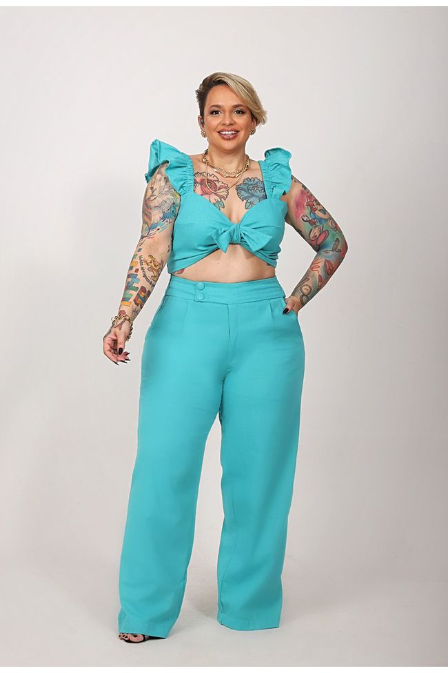 Conjunto Mari tiffany - TA241916 - TAMTAUM PLUS SIZE FASHION