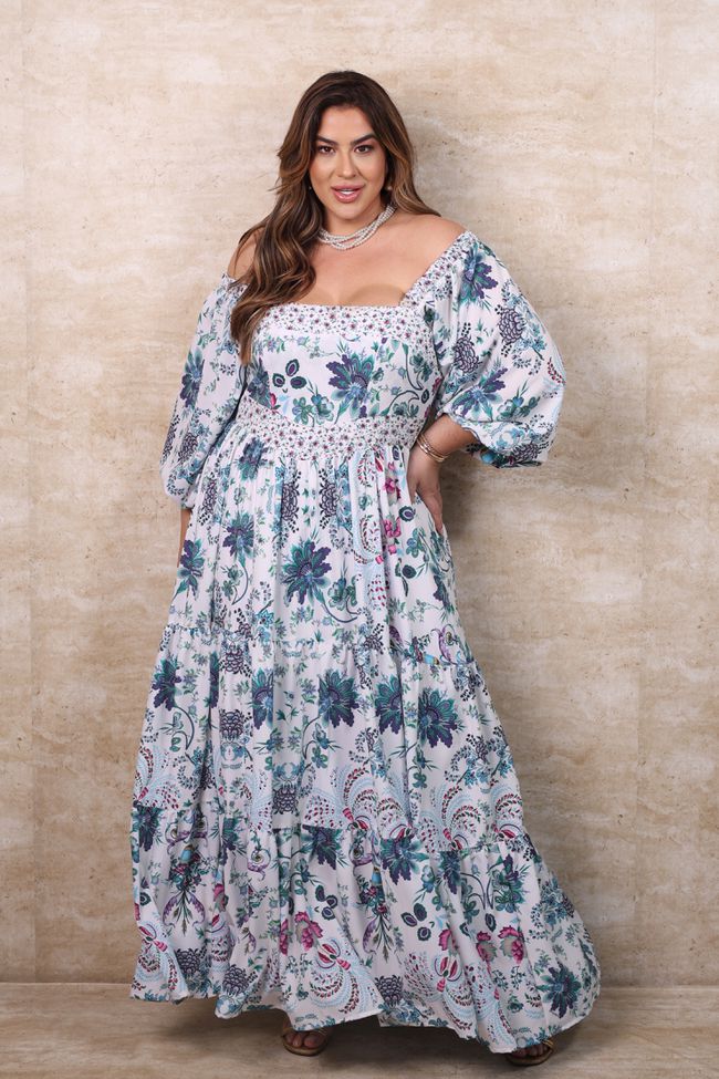 Vestido Gardênia Blue - TA242531 - TAMTAUM PLUS SIZE FASHION