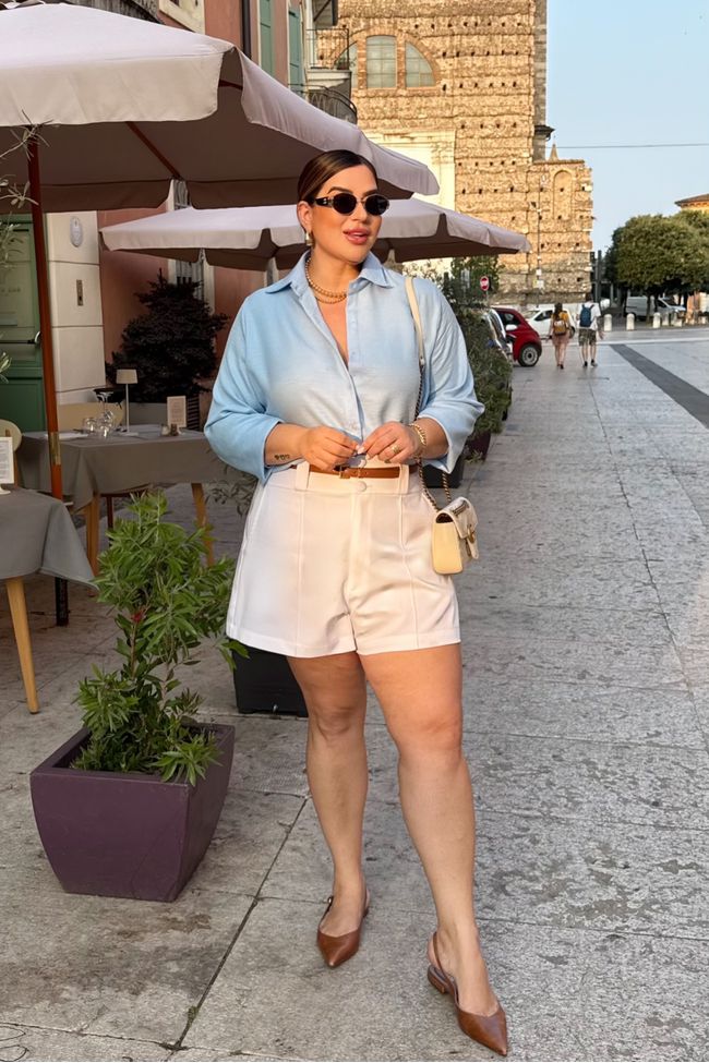 Camisa Cléo Blue - TA242053 - TAMTAUM PLUS SIZE FASHION