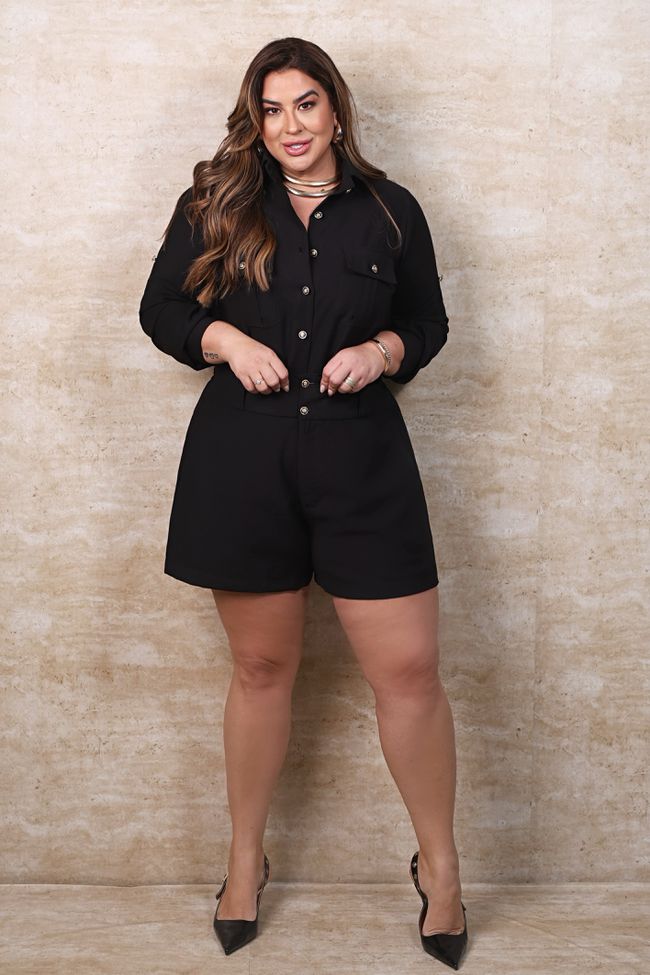 Conjunto Louise black - TA242340 - TAMTAUM PLUS SIZE FASHION