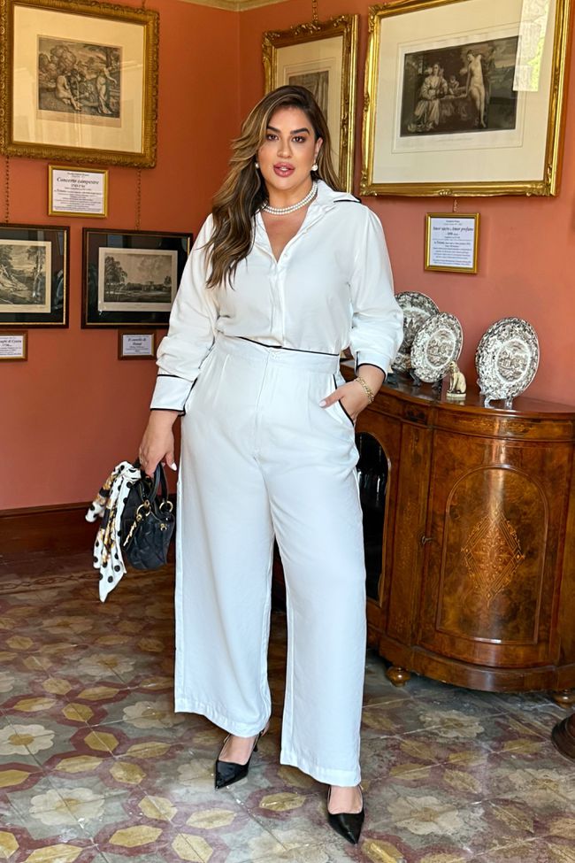 Calça Ingrid Off White - TA242545 - TAMTAUM PLUS SIZE FASHION