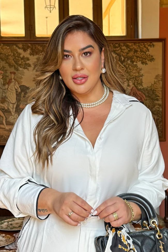Camisa Ingrid Off White - TA242543 - TAMTAUM PLUS SIZE FASHION