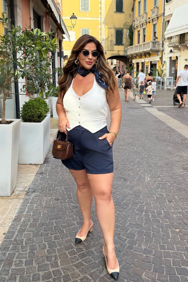 Short Juliana Marine - TA242541 - TAMTAUM PLUS SIZE FASHION