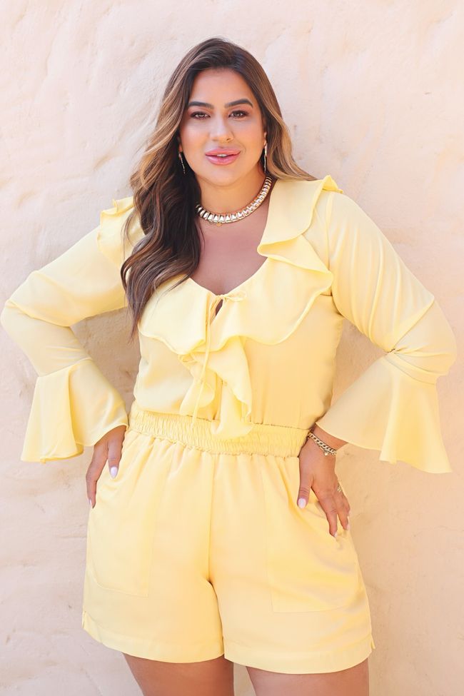 Short Thamara Canário - TA242576 - TAMTAUM PLUS SIZE FASHION