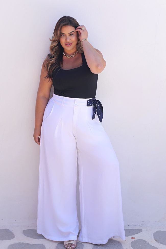 Calça Marcella White - TA241528 - TAMTAUM PLUS SIZE FASHION