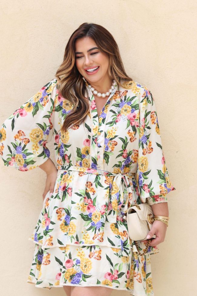 Vestido Carmem Cream - TA242557 - TAMTAUM PLUS SIZE FASHION