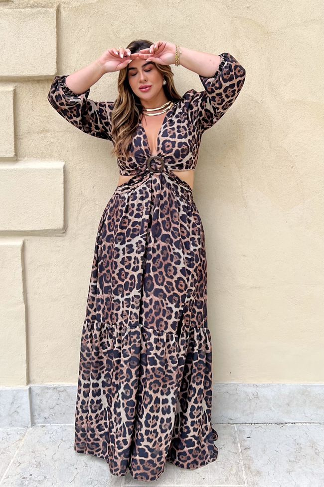 Vestido Miriam leopard - TA241783 - TAMTAUM PLUS SIZE FASHION
