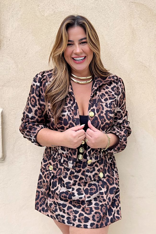 Jaqueta Thassia Leopard - TA241971 - TAMTAUM PLUS SIZE FASHION