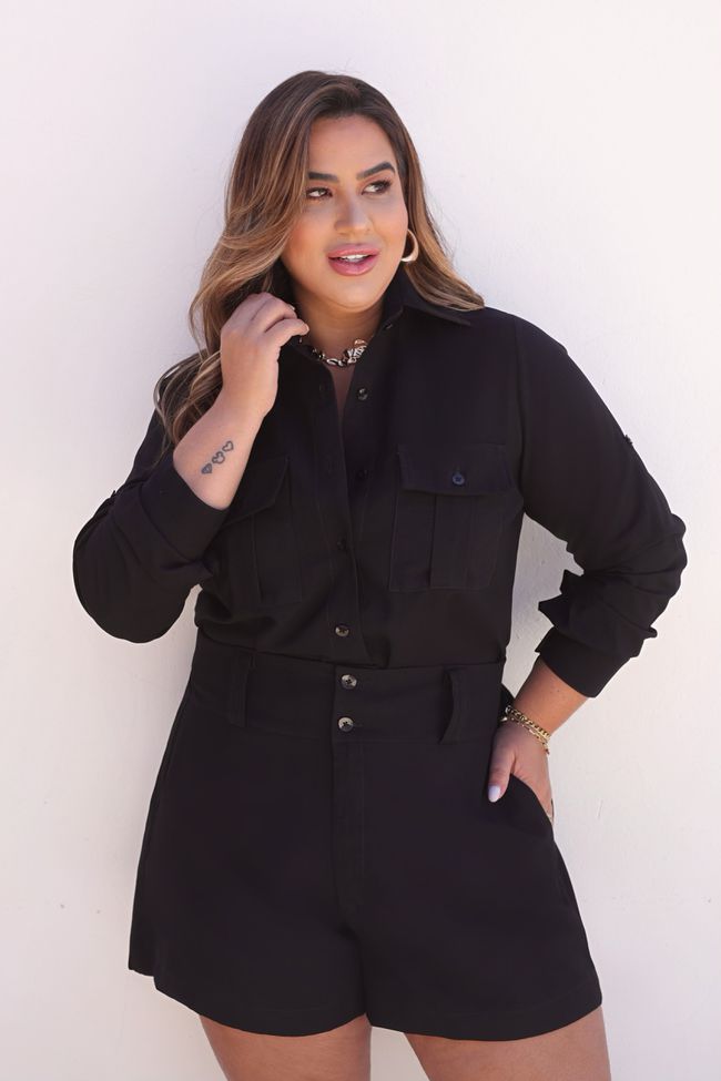 Conjunto Louise black - TA242340 - TAMTAUM PLUS SIZE FASHION