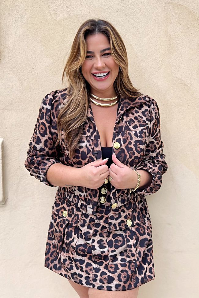 Jaqueta Thassia Leopard - TA241971 - TAMTAUM PLUS SIZE FASHION