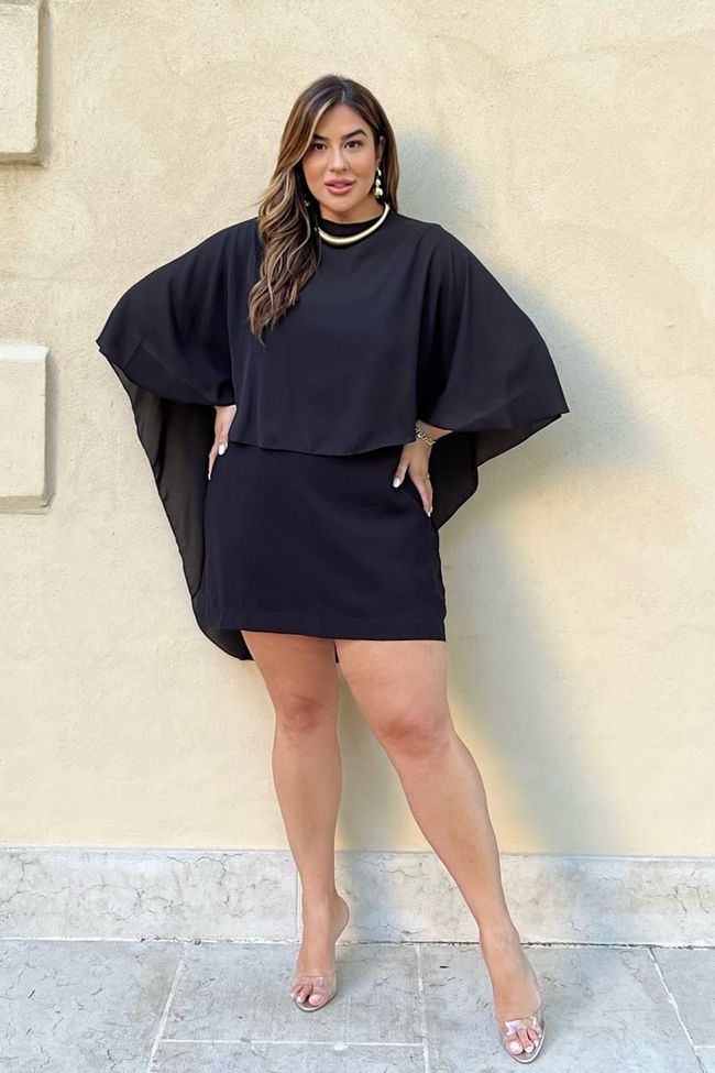 Vestido Celine Black - TA242609 - TAMTAUM PLUS SIZE FASHION