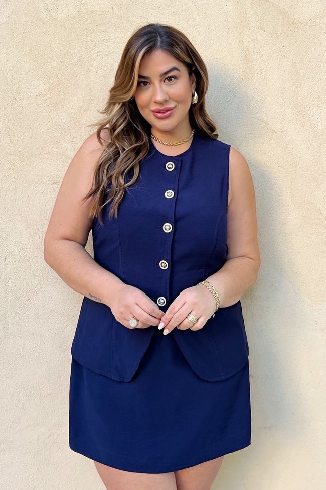 Colete Elis Marine - TA242615 - TAMTAUM PLUS SIZE FASHION