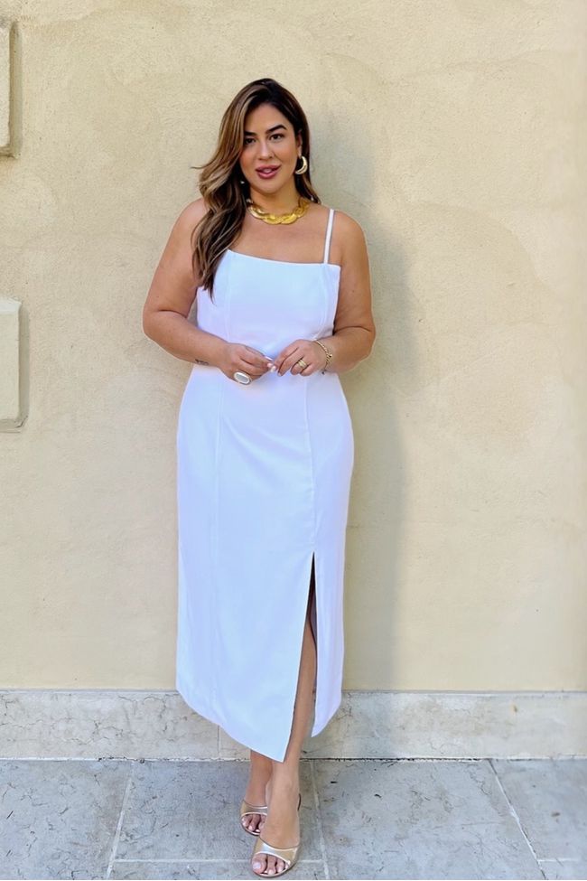 Vestido Loren White - TA242618 - TAMTAUM PLUS SIZE FASHION