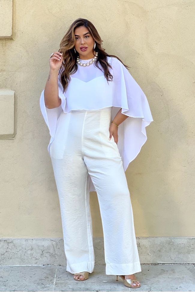 Macacão Janie White - TA242620 - TAMTAUM PLUS SIZE FASHION