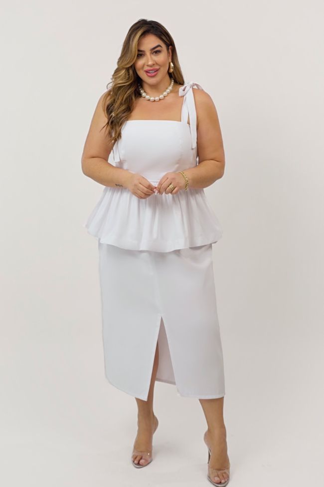 Conjunto Raiane White - TA242627 - TAMTAUM PLUS SIZE FASHION