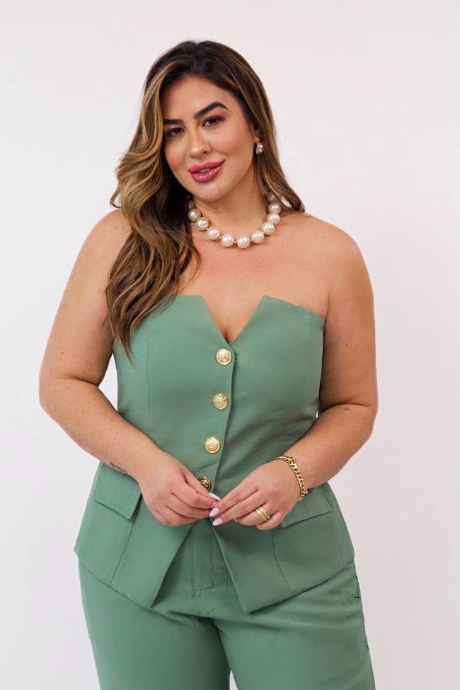 Corset Nick Menta - TA242623 - TAMTAUM PLUS SIZE FASHION