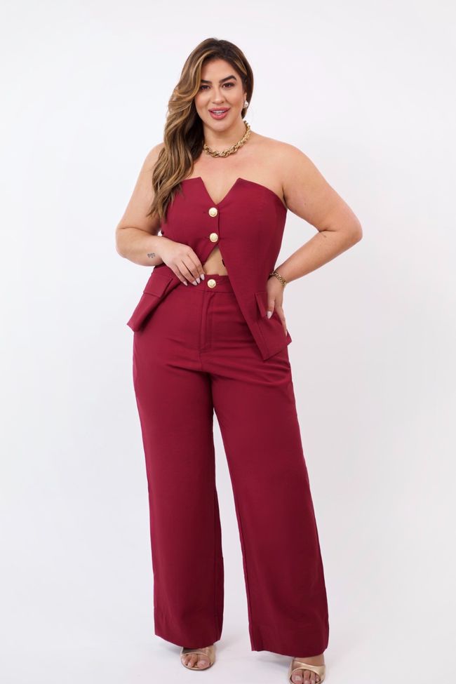 Calça Wendy Wine - TA242637 - TAMTAUM PLUS SIZE FASHION