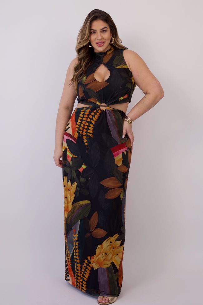 Vestido Carol Atlântica - TA242648 - TAMTAUM PLUS SIZE FASHION