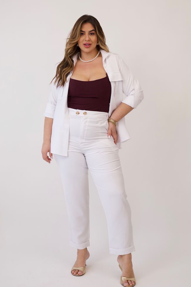 Calça Monalisa White - TA242650 - TAMTAUM PLUS SIZE FASHION