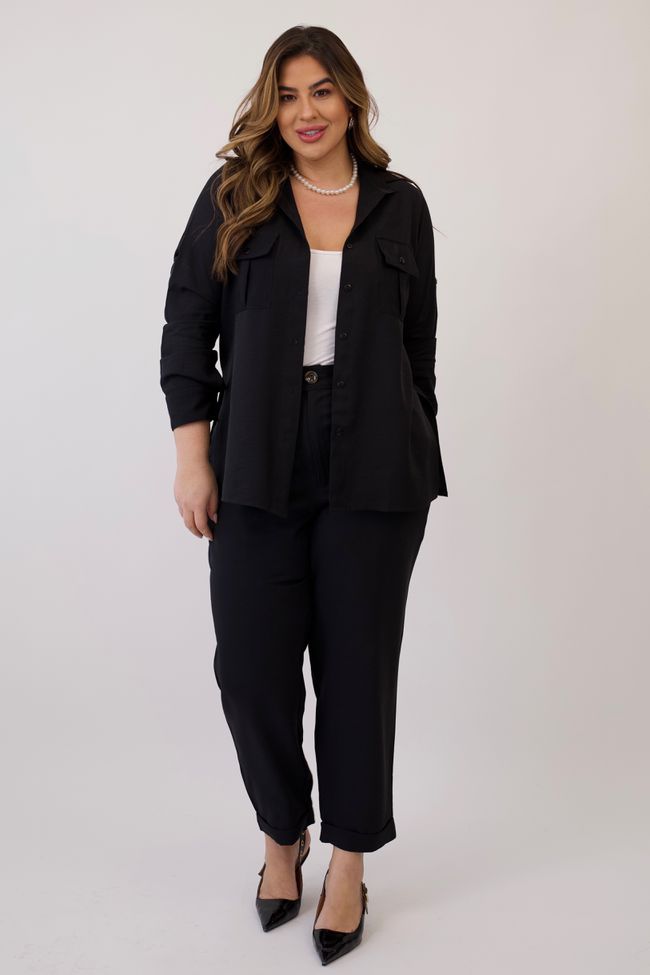 Calça Monalisa Black - TA242651 - TAMTAUM PLUS SIZE FASHION