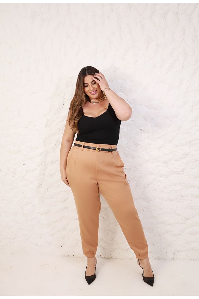 Calça Milena Cream - TA242015 - TAMTAUM PLUS SIZE FASHION