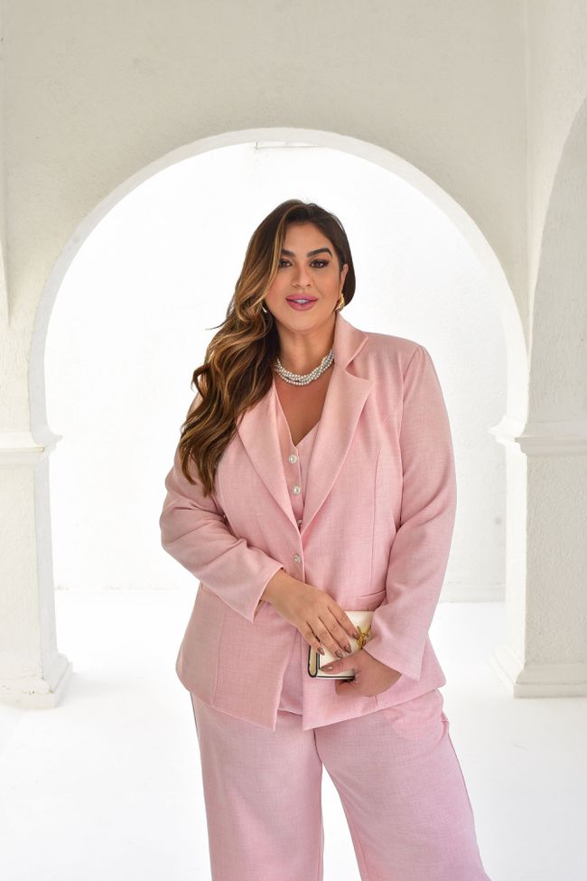 Blazer Lola Rosé - TA242271 - TAMTAUM PLUS SIZE FASHION