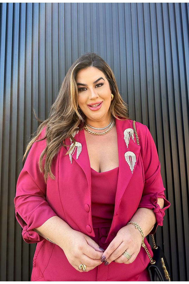 Blazer Milena Ruby - TA242017 - TAMTAUM PLUS SIZE FASHION