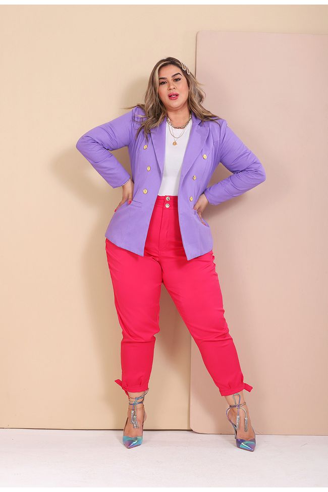 Blazer Nicole Purple - TA241660 - TAMTAUM PLUS SIZE FASHION
