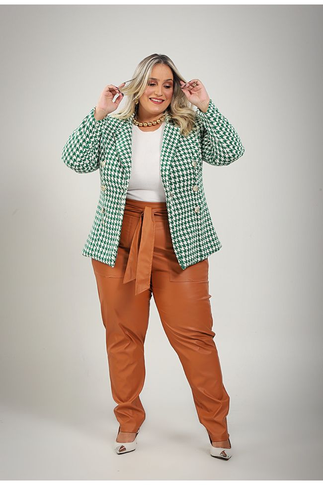 Blazer Taylor Green - TA241988 - TAMTAUM PLUS SIZE FASHION