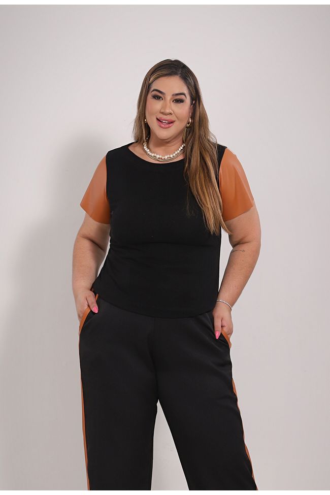 Blusa Hanne Carmel - TA241962 - TAMTAUM PLUS SIZE FASHION
