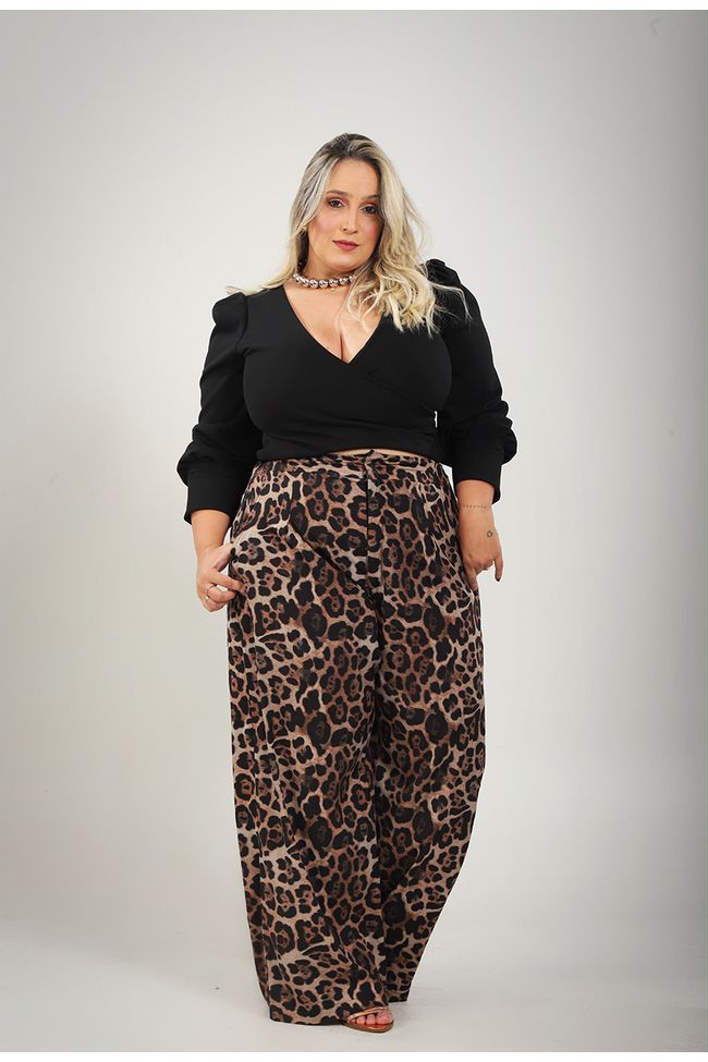 Calça Mafe leopard - TA241866 - TAMTAUM PLUS SIZE FASHION