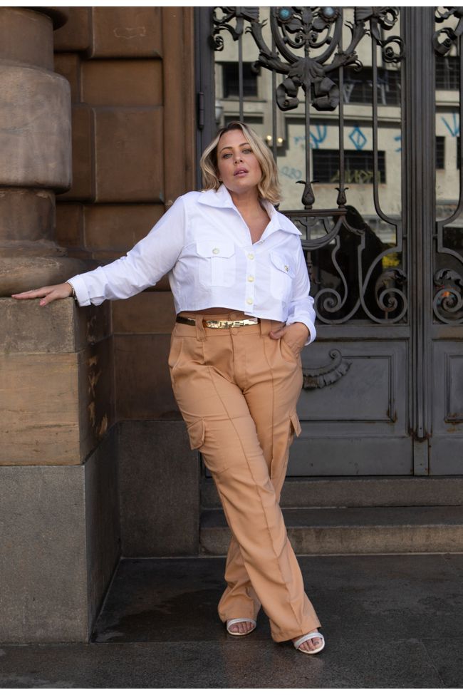 Camisa Agata White - TA242010 - TAMTAUM PLUS SIZE FASHION