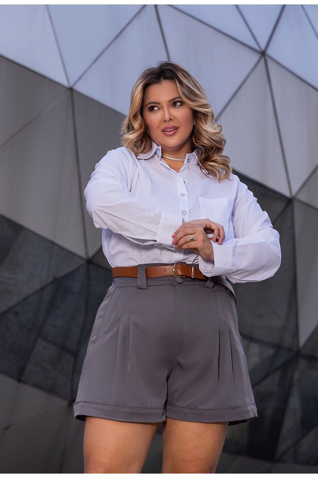 Camisa Cléo White - TA242052 - TAMTAUM PLUS SIZE FASHION