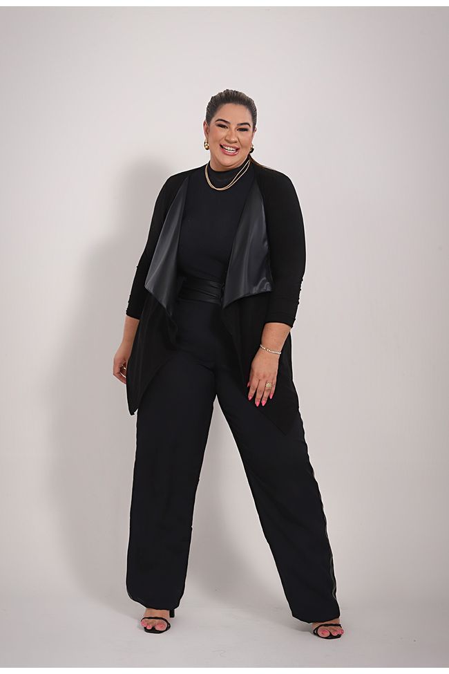 Casaqueto de couro - TA241956 - TAMTAUM PLUS SIZE FASHION