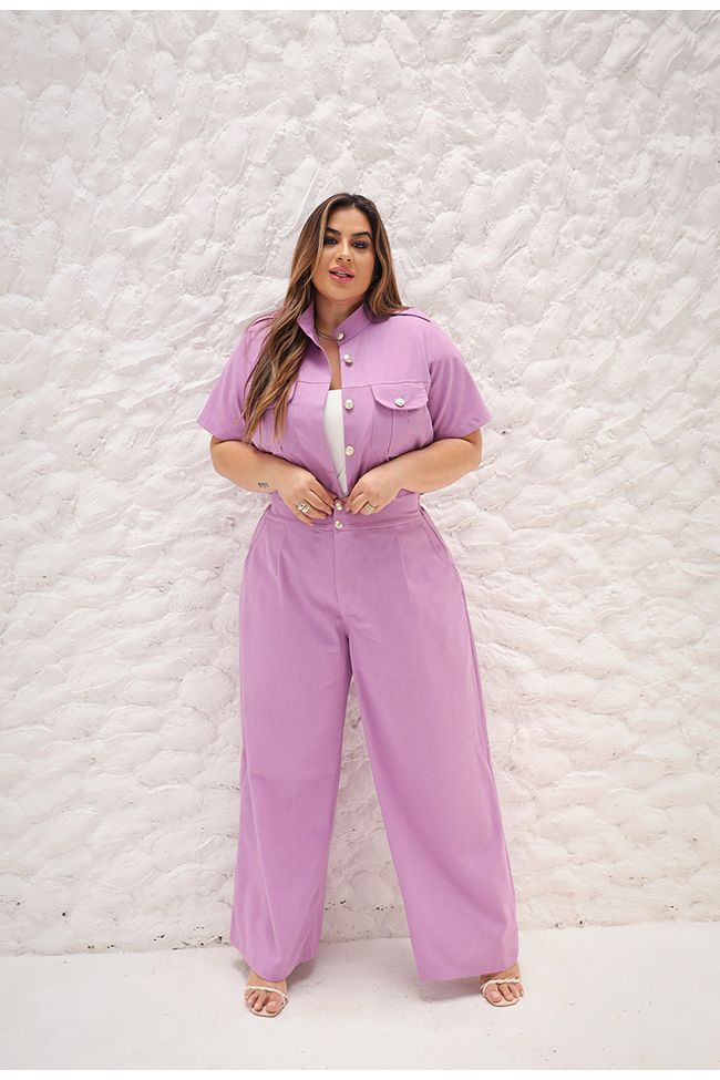 Conjunto Camila lavanda - TA241859 - TAMTAUM PLUS SIZE FASHION