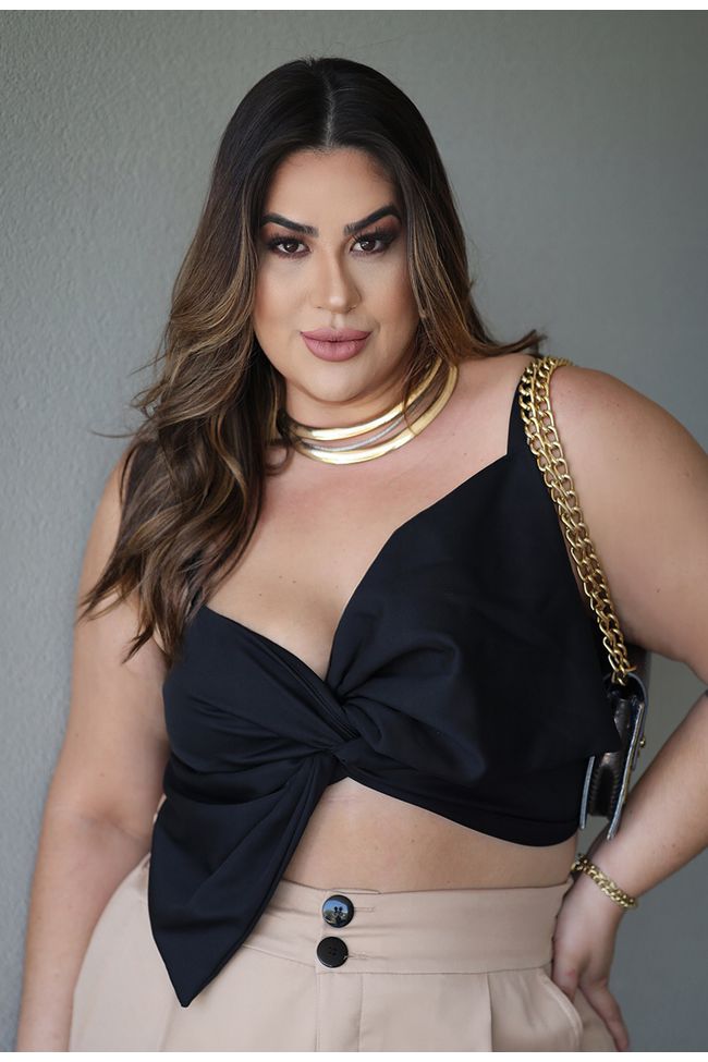 Cropped Chiara Black - TA242065 - TAMTAUM PLUS SIZE FASHION